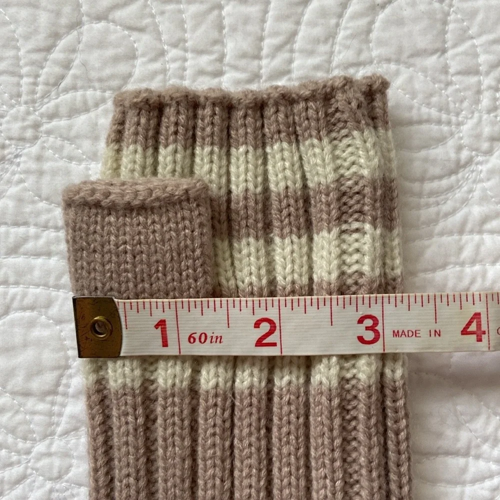 Free People Fingerless Knit Gloves Mauve Tan Cream One Size NEW - Picture 9 of 11